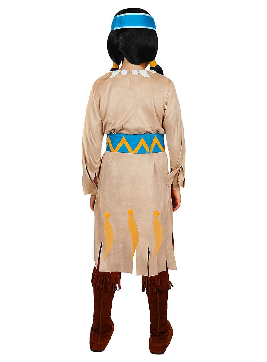 Maskworld - Yakari Regenbogen Kinderkostüm 4teilig mit Perücke - Indianer Kostüm Kleid für Mädchen - Lizenzprodukt Zeichentrickserie (110/116)