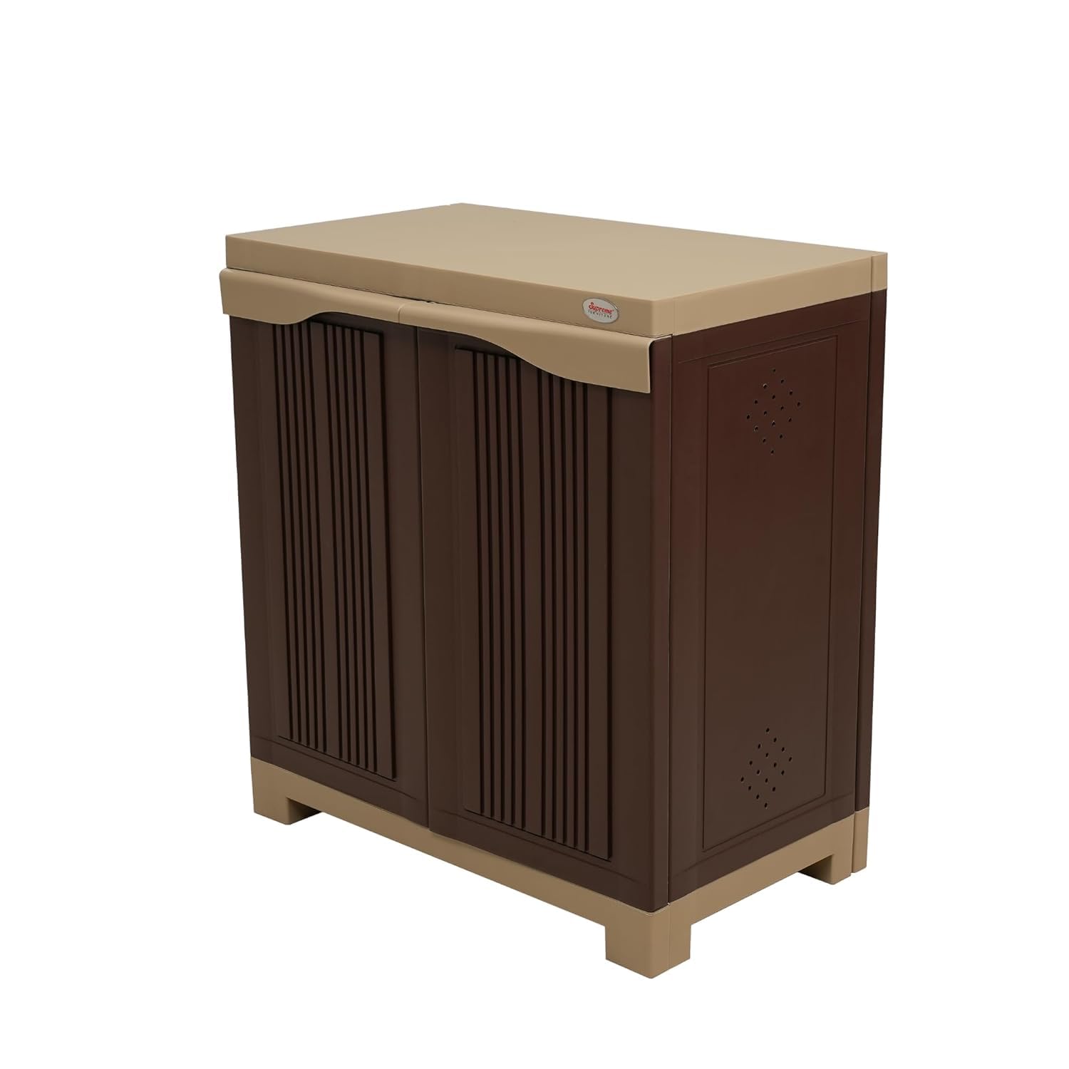 Supreme Aspen SR 01 Plastic Shoe Rack, Brown, 2 Door Cabinet with 4 Levels, Stores up to 12 Pairs, 680x400x730mm-image-49