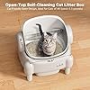 Paruuntys Self Cleaning Litter Box,Open Top Automatic Litter Box with App Control for Multiple Cats, Safety Sensors Protection, Odor Control Includes 2 roll Liners,Large Waste Bin, Cream White #1