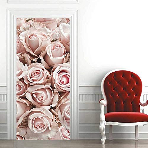 MT*-086 Papier peint 3D pour porte intérieure, chambre à coucher, salon, salle de bain, décoration d'intérieur 77 x 200 cm Vert Cover