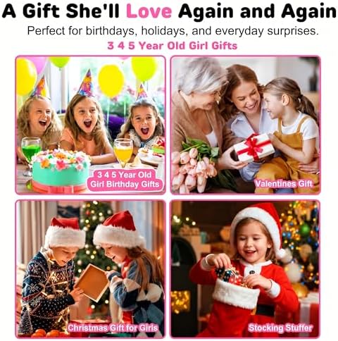 Kids Camera for Girls Toys Gifts: 3 4 5 Year Old Girl Gifts Small Children Selfie Digital Pink Camera for Kids, Christmas Birthday Gift for Girls Toy Cameras for Toddlers Age 3-5, 32G SD Card Included — view 8