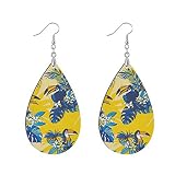 OTVEE Drop Earrings for Women Teen Girls Tropical Monstera Palm Leaves Dangle Earrings Silver Plated