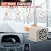 Rossesay 12V 800w Car Heater 2 Hole Portable Windshield Defroster Kit Winter Fast Heating Electric Automobile Interior Heaters Low Noise Removing Window Defogger with Cigarette Lighter for 12V Vehicle