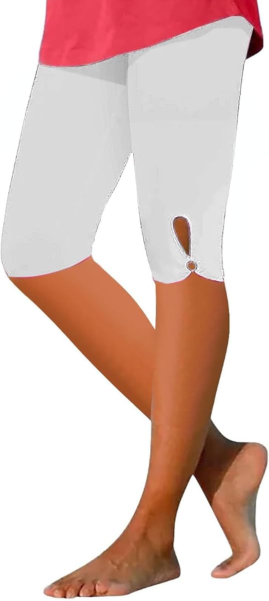 Leggings Capri para Mujer 2025 Verano Playa Capris Yoga Pantalones Elásticos De Talle Alto Casual Pantalones Cortos De Viaje con Bolsillos