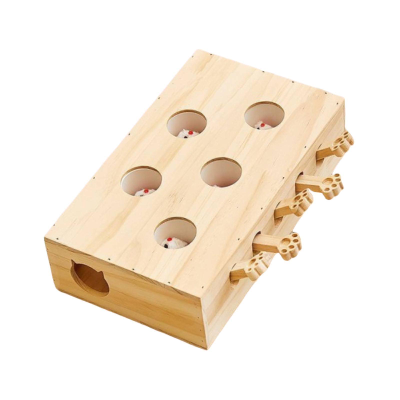 Lustiges Interaktives Katzenspielzeug Aus Holz – EIN Unterhaltsames Und Langlebiges Spielzeug für, 5 Löcher