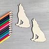 30 Pack 4 Inch Wood Sitting Wolf Cutouts Unfinished Wood Sitting Wolf Crafts Wooden Sitting Wolf Hanging Ornaments DIY Sitting Wolf Craft Gift Tags for Home Party Decoration #4