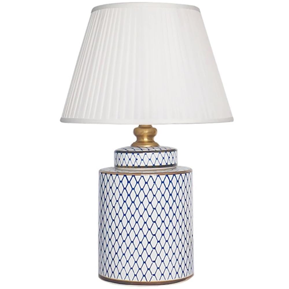 SANBDDLYY Chinese Porcelain Table Lamp - Minimalist Bedside for Bedroom, Living Room & Office