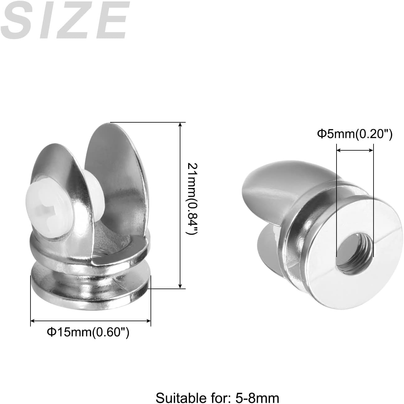 METALLIXITY Glass Shelf Bracket Holder (for 5-8mm Thickness) 4Pcs, Zinc Alloy Glass Clips Clamp Support - for Furniture Repair, Bright