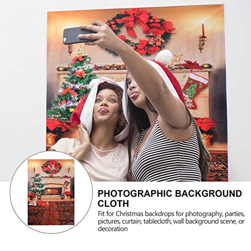 Lurrose Foto de Natal Cenário Lareira Fotografia Fundo Pano Recém-Nascido Retrato Adereços Decoração