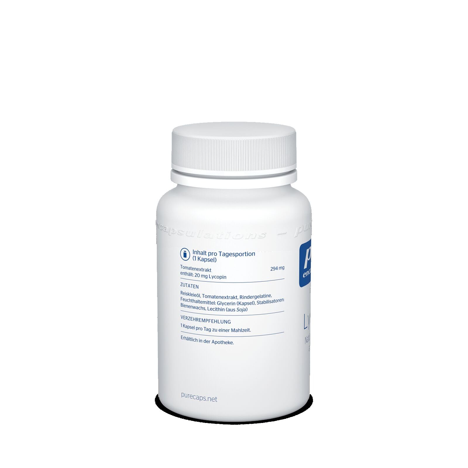 Pure Encapsulations - Lycopene 20 mg - Natürliches Carotinoid aus Tomaten - Unterstützung von verschiedenen Organen - 60 Kapseln