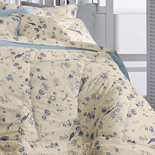 Edredom Malha 100% Algodão Apaixonada - Botanical Blue - Casal Altenburg