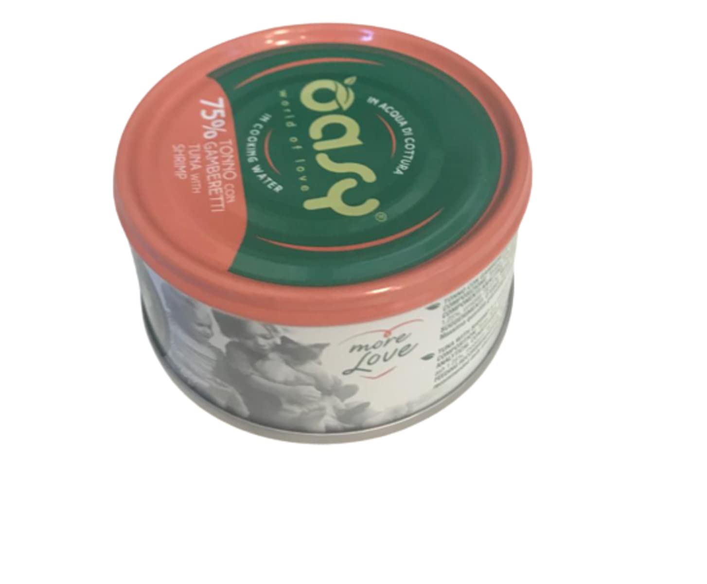 Oasy More Love naturalna mokra karma dla dorosłych kotów smak tuńczyka z krewetkami. Opakowanie 24 pudełka (1 pudełko = 70 g) formuła bezglutenowa
