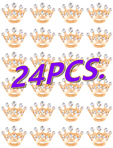 12/24/48 pcs Small metal crown brooch pins for women fashion men suit jacket clothing Gold silver Diamond wedding party Pageant Decorative Invitation brooches pin holiday gift bulk