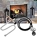 Drphiru Propane Gas Fire Pit Kit, 5FT Propane Hose with Regulator, Grill Replacement Parts,Fireplace Safety Valve Control System, Max 50000 BTU