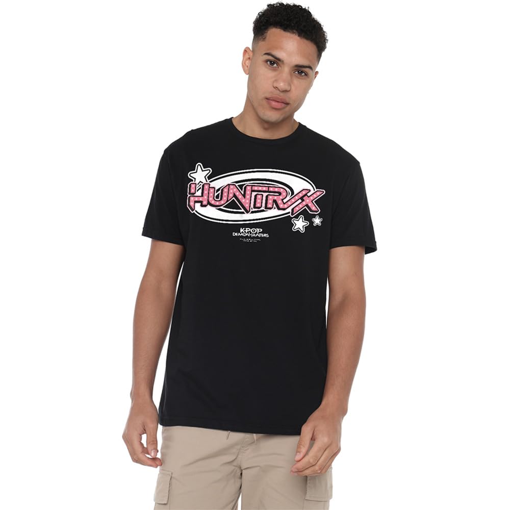 Netflix - Licensed T-Shirt - Kpop Demon Hunters Huntrix Circle Logo - 4XL - Black