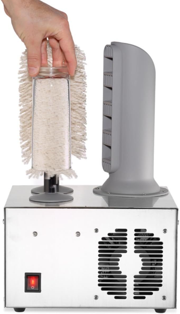 Blesk Wine Glass Polisher - Wine Glass Polisher Machine - High Powered Heater & Microfiber Brushes - for Restaurants, Bars and Wine Enthusiasts.