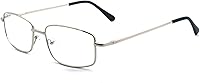 Vista 14 de Gafas de lectura rectangulares extra anchas de metal para hombres y mujeres