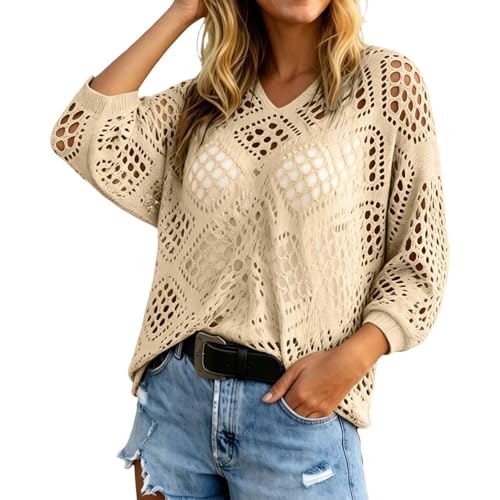 Haut tendance pour femme à col en V chic et décontracté pour le printemps