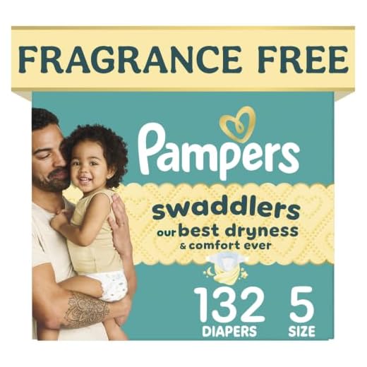 Diapers Size 5, 132 Count - Pampers Swaddlers Disposable Baby Diapers (Packaging & Prints May Vary)