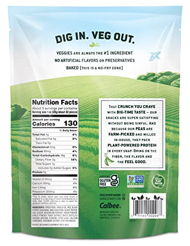 Harvest Snaps Veggie Chips (Black Pepper Snack Crisps) | Powered By Plant Protein, Gluten Free, Non-Gmo Baked Vegetable Crisps | Made In Usa (8 Snack Packs) #TOP2