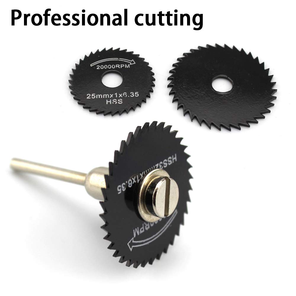 6pcs HSS Steel Circular Saw Blades Cutting Discs Cut-Off Wheel Blades Set for Dremel Rotary Tool by Oudtinx