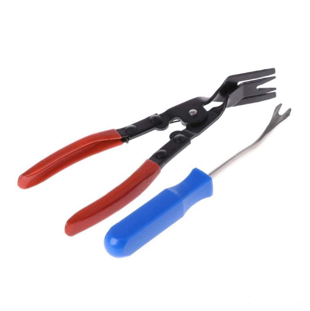 Hotaden 2Pcs Car Door Card Panel Trim Upholstery Remover Clip Removal Pliers Pry Tool Set For Removal Clip