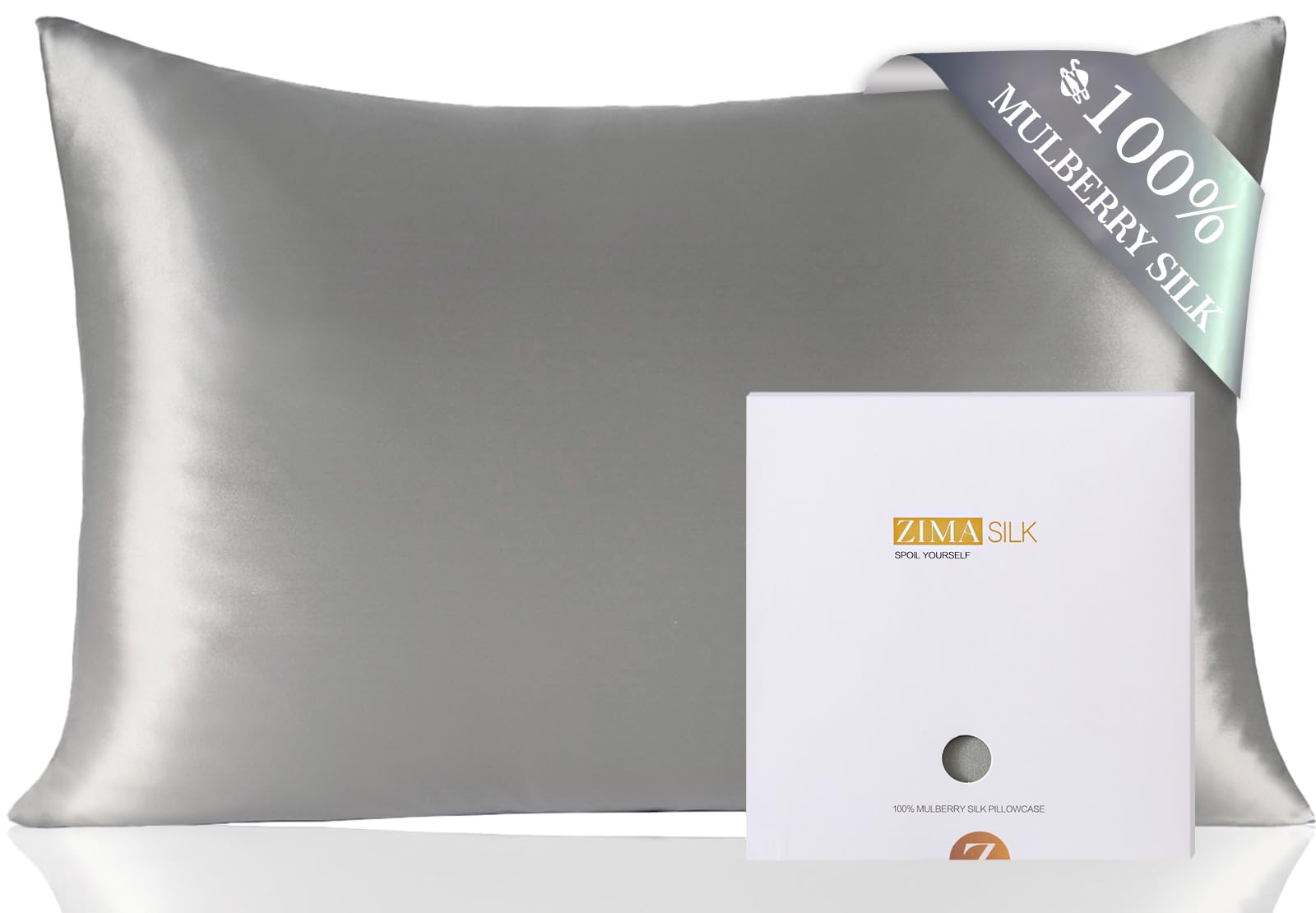 ZIMASILK 100% Pure Mulberry Silk Pillow Cases for Hair and Skin, Queen