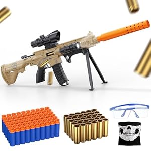 Toy Gun with Soft Bullets Shell Ejecting, Manual Foam Blasters Guns with 60 Bullets, Toy Gun Birthday Gift, Yellow