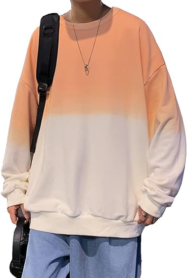 Amazon Co Jp トレーナー メンズ グラデーション T シャツ 長袖 おしゃれ パーカー 韓国 人気 大きい サイズ カジュアル ファッション ストリート かっこいい 春秋服 トップス ファッション