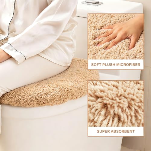 Image of Microfiber Toilet Lid Cover, 17.5 inchx15 inch Fits Round Oblong and Elongated