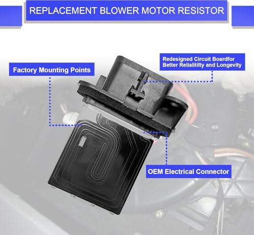 Image of HVAC Resistor Blower Motor Resistor OE# 87138-04052, 973-582, 8713804052, RU746, RU1435 Blower Resistor with Wire Harness Replacement for 2005-2020 Toyota Tacoma