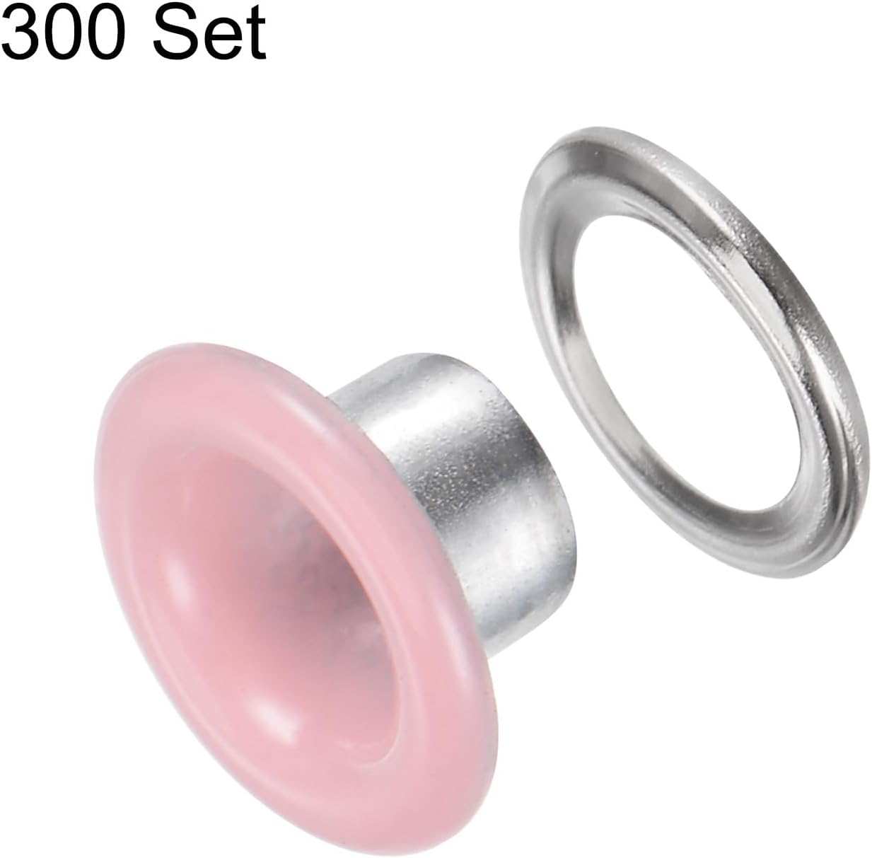 HARFINGTON 300set Grommets Kit Metal Eyelets 5mm 1/5" Hole Tiny Grommet with Washers for Shoes Clothes Belt Tag Bag Fabric Leather DIY Project, Pink image 3
