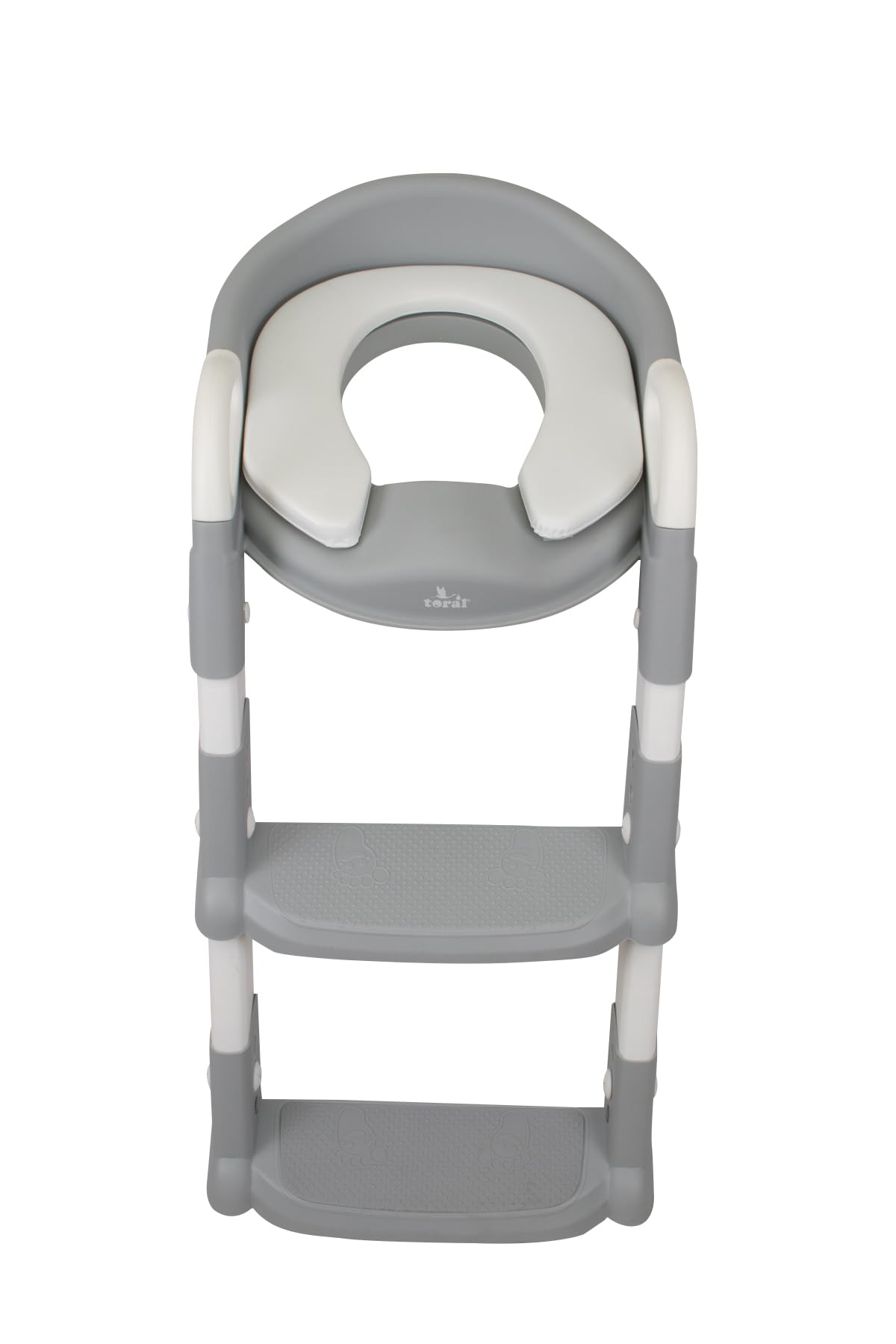 Toral Adaptador WC Niños con Escalera. Adaptador para Inodoro Plegable, Altura Ajustable con Asiento Acolchado. Reductor WC Niños con Asas y Base Antideslizante