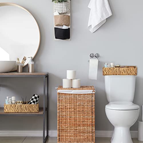 Panier rectangulaire en jacinthe d'eau pour trier la salle de bain - 3