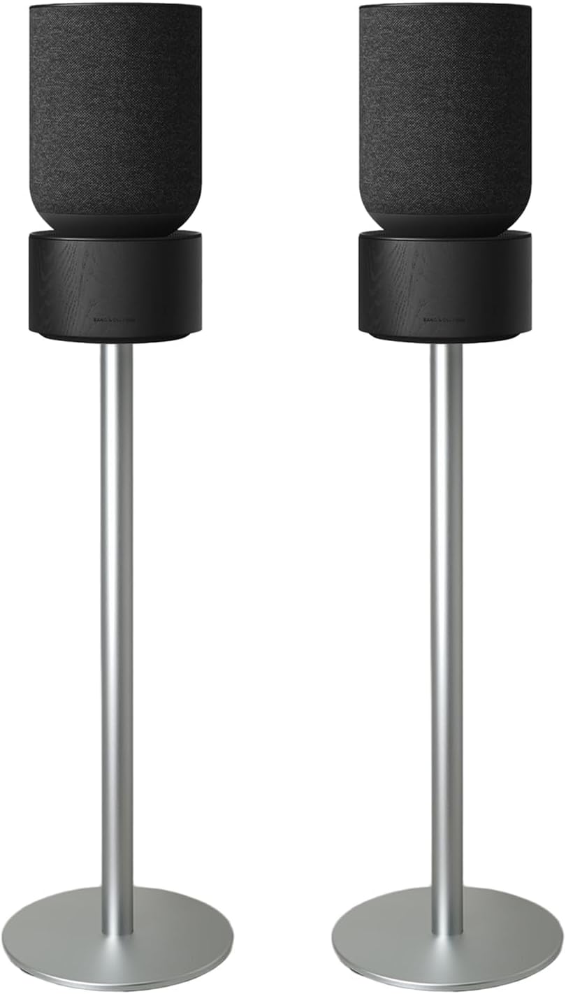 Speaker Floor Stand Compatible with Bang&Olufsen Beosound Balance Sound System, Made of Aluminum Alloy Material, Hidden Power Cord, Screw Fixed Sound Design (Black Pair)