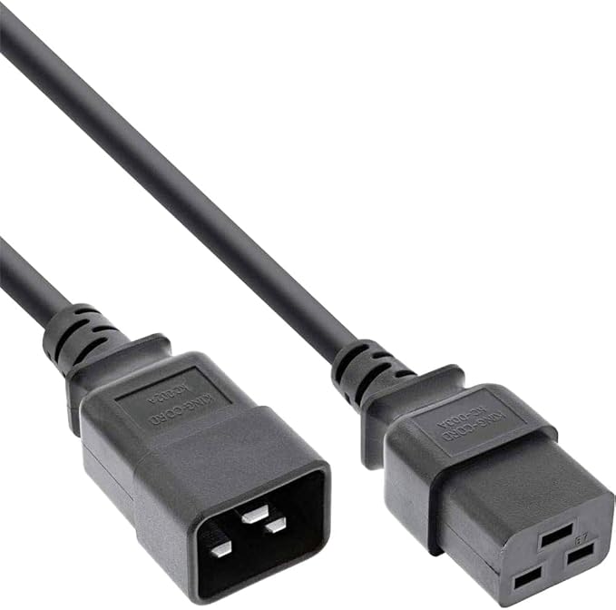 Cable de Extensión de Energía 3 Metros C19 a C20 14AWG con Núcleo de Cobre