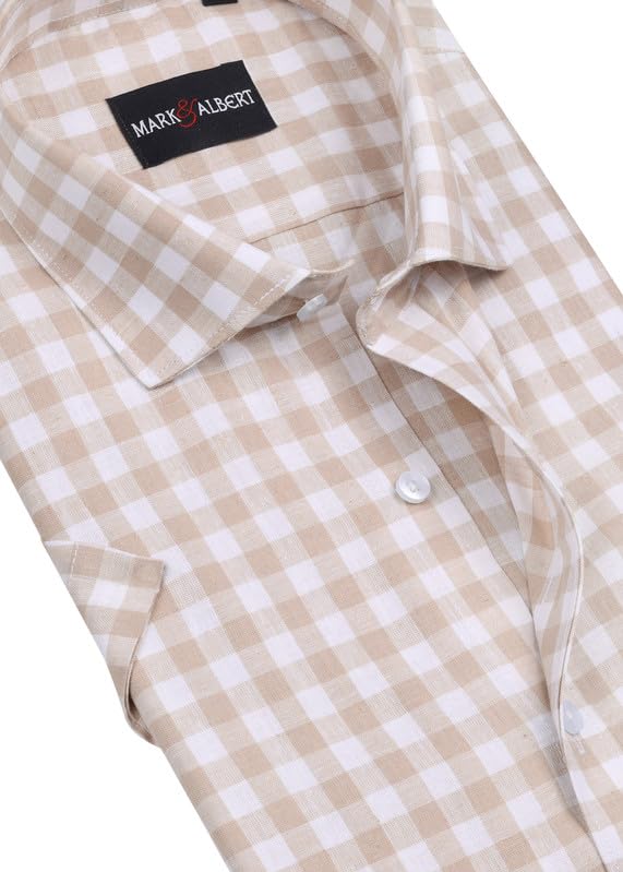 Image of Mark & Albert Men's Half Sleeves Cotton Formal Shirt