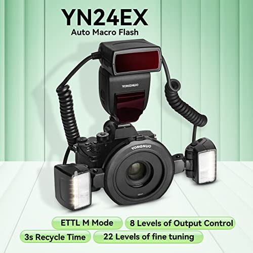 YONGNUO YN24EX YN-24EX 24EX, TTL Macro Ring Flash LED Macro Flash Speedlite, with 2pcs Flash Head and 4pcs Adapter Rings for Canon by YONGNUO - Image 2