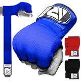 Rubexx Slip on Boxing Hand Wraps Padded Thick Knuckle Inner Gloves 36 inches Elastic Strap Wrist Protection Quick Wrap Under Mitts Martial Arts Muay Thai MMA Kickboxing Men Womem (Medium, Blue)