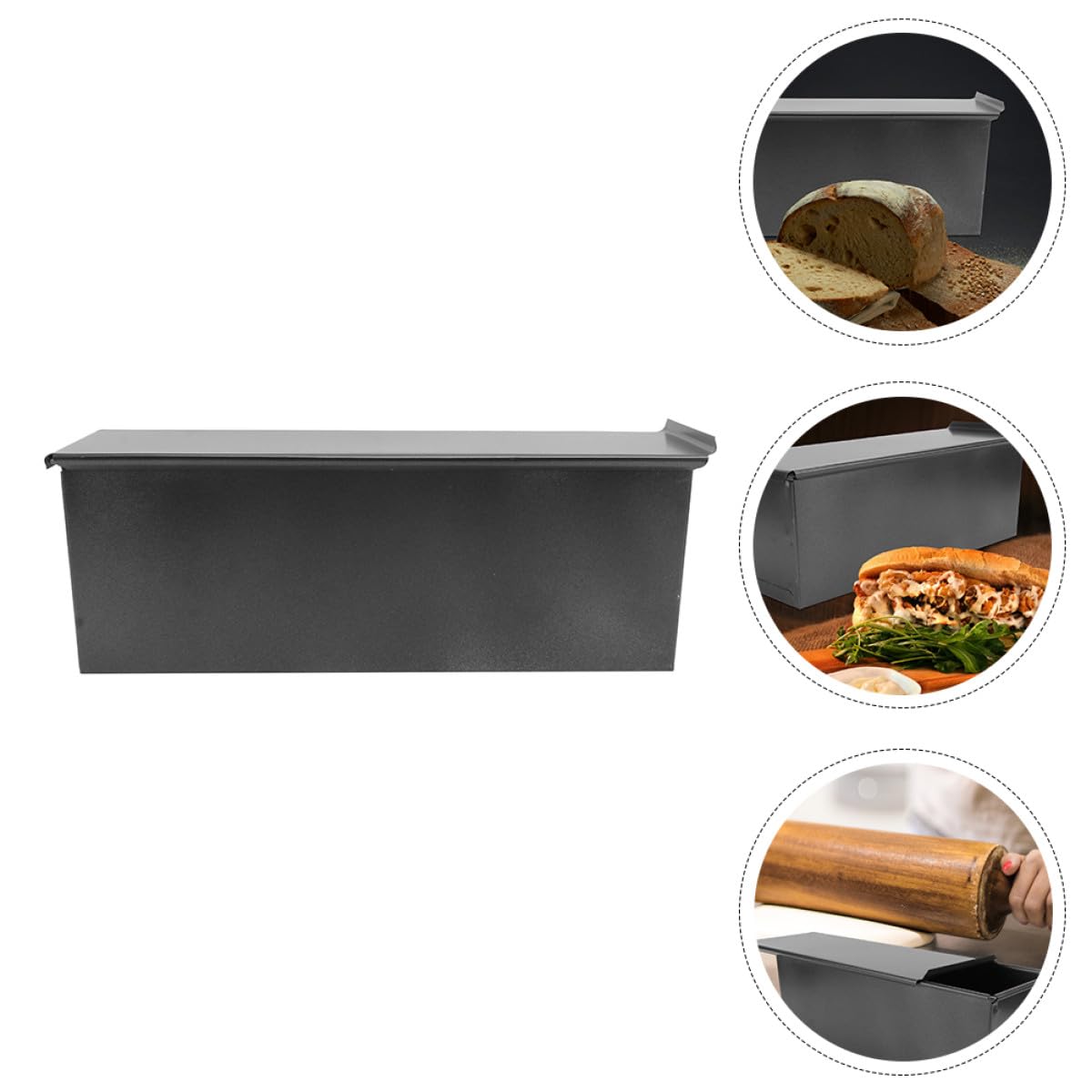 Antihaft Toastbackform mit Deckel, Eisen, Leicht und Tragbar | Zuhause, Einfach zu Reinigen und Lösen, Schwarz, Einfache Struktur