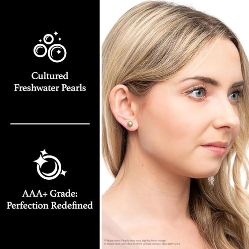 925 Sterling Silver Genuine Pearl Earrings Set for Women | AAA+ Quality Genuine Freshwater Cultured Pearl Earrings Set | 7-8mm Multicolored Pearl Earrings for Women by Splendid Pearls3