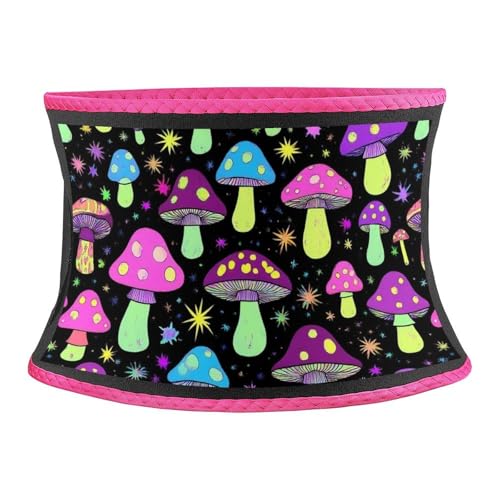 SEBNATAL Lightweight Elastic Waist Trimmer Belt, Waistband with Back Support, Portable Goth Gothic Magic Hippie Trippy Mushroom Compression Belt for All Day Wear