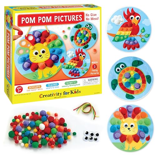 Creativity for Kids Pom Pom Pictures: Animals - Preschool Learning Activities, Sensory Toys for Toddlers, Toddler Arts and Crafts (Ages 3+) by Creativity for Kids - Used condition - US$11.74
