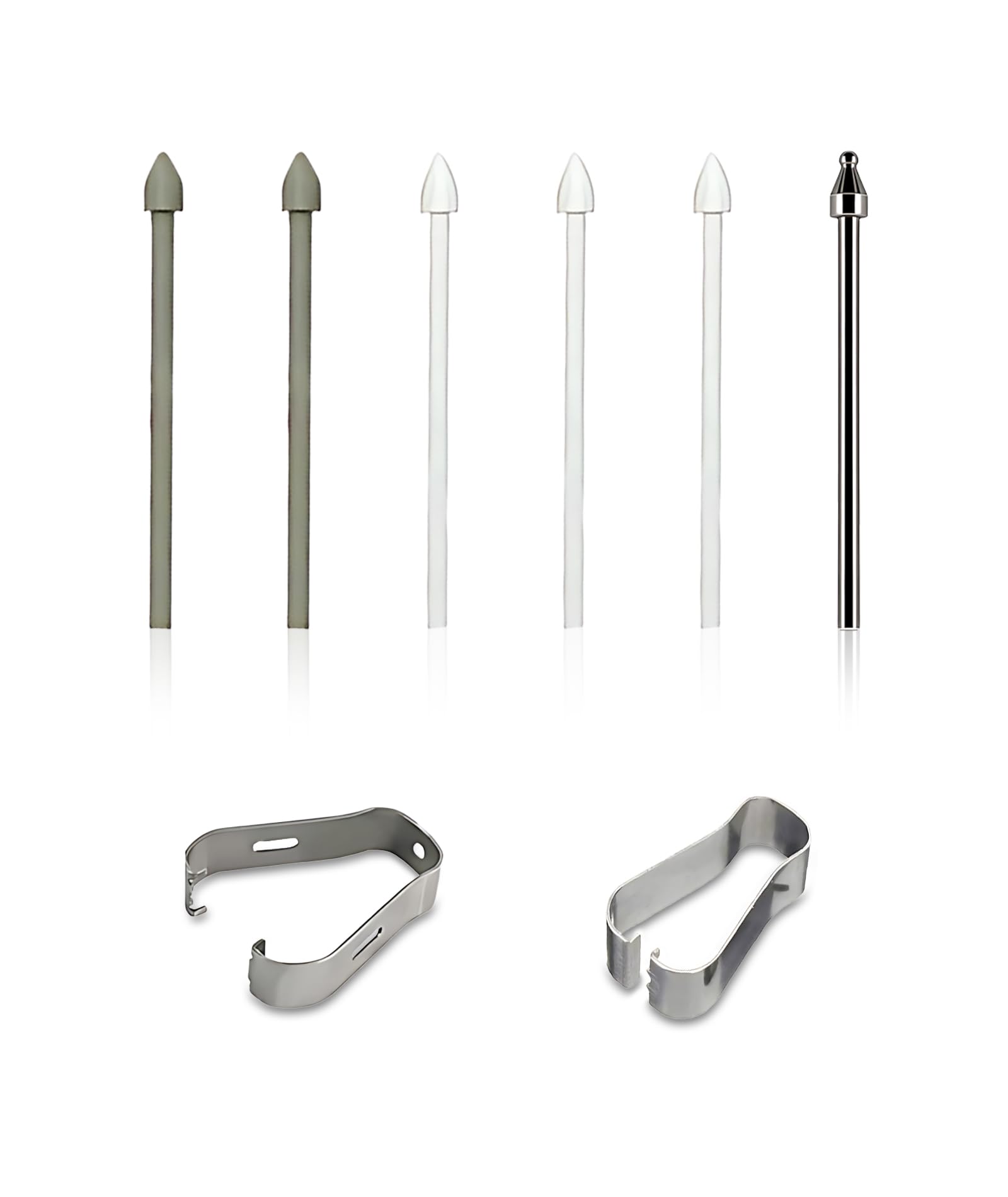 8-Piece S Pen Tip Replacement Set - 1 Titanium Alloy + 2 Gray & 3 White Nibs for Galaxy Tab S7/S8/S9/S9 FE | Includes Metal Clips & 2 Pry Tools