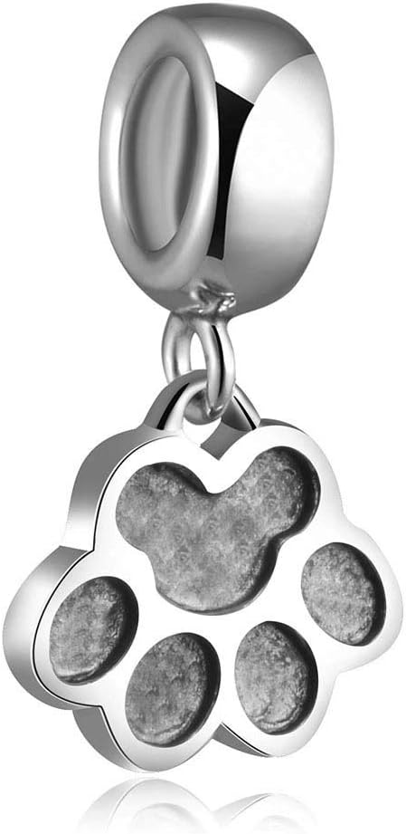 Dog Paw Charm 925 Sterling Silver Pet Pendant Animal Bead for Pandora Charms Bracelet Gift for Anniversary Birthday Christmas Day
