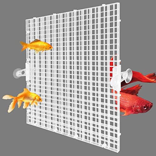 4 Pack Fish Tank Divider with 8PCS Sucker Plastic Grid