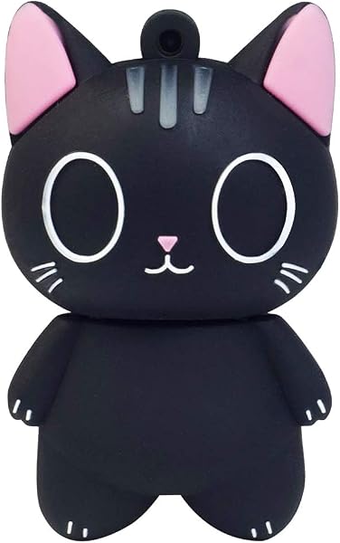 leizhan 16GB USB Flash Drive Cute Black Cat Silicone Waterproof, Durable External Memory for Gifts - 1