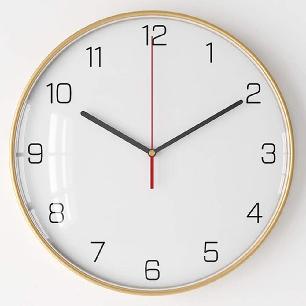 VHKJewE Metal And Glass Arabic Numeral Wall Clock Multicolor 30.5x3.5cm(G)