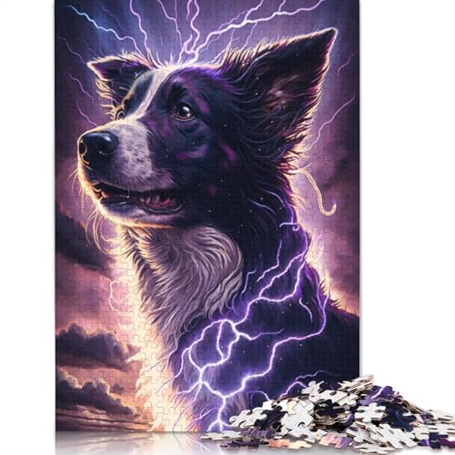 Puzzle en Bois Border Collie Fantastique pour Adultes, Puzzle de 500 pièces, Jeu éducatif, pour Noël ou Un Anniversaire (500 pièces, 52 x 38 cm)
