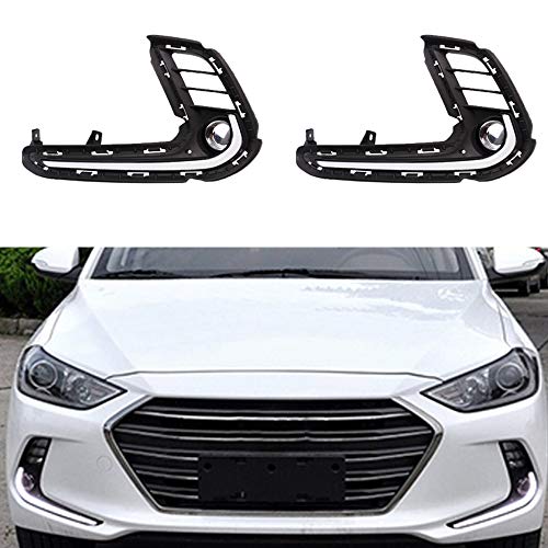 Super Bright White LED Daytime Running Light DRL for Elantra 2017-2018 Replacement Front Bumper Fog Lamp Assembly Model A 1 Pair(Front L/R)